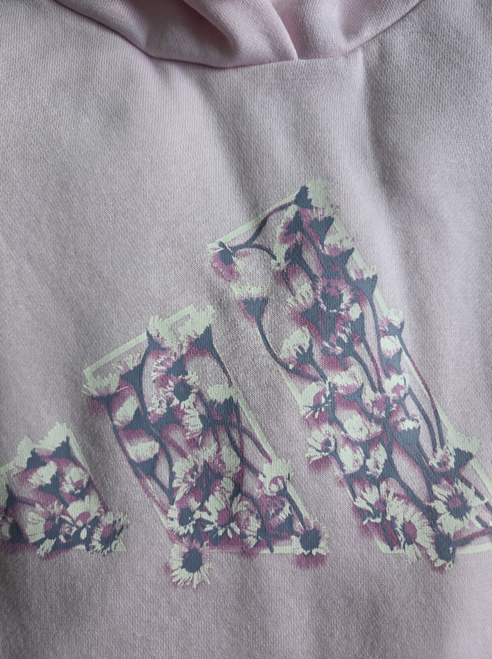Adidas Pink Hoodie with Floral Trefoil Logo. - Picture 7 of 8